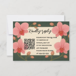 Siempre después de Orquid Código QR Tarjeta RSVP