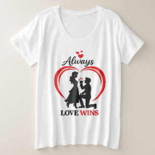Siempre el Amor Gana Camiseta para Mujeres Tallas