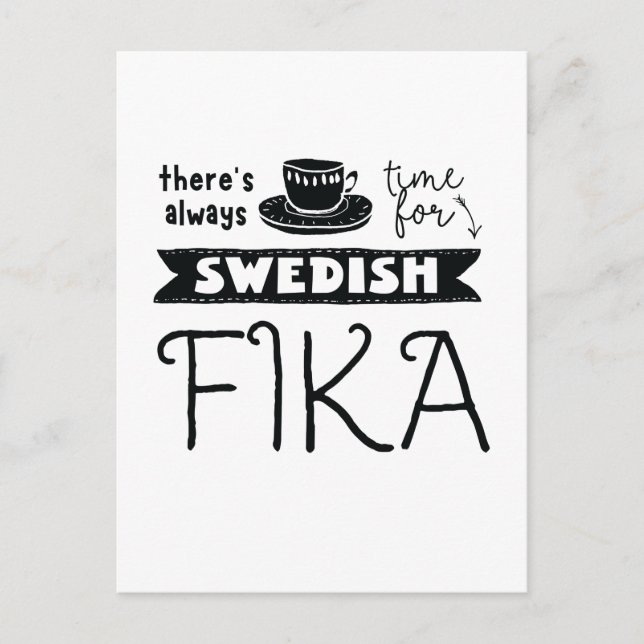 Siempre es hora de la postal sueca de Fika (Anverso)