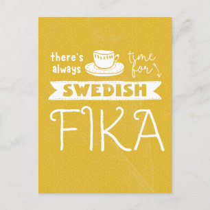 Siempre es hora de la postal sueca de Fika