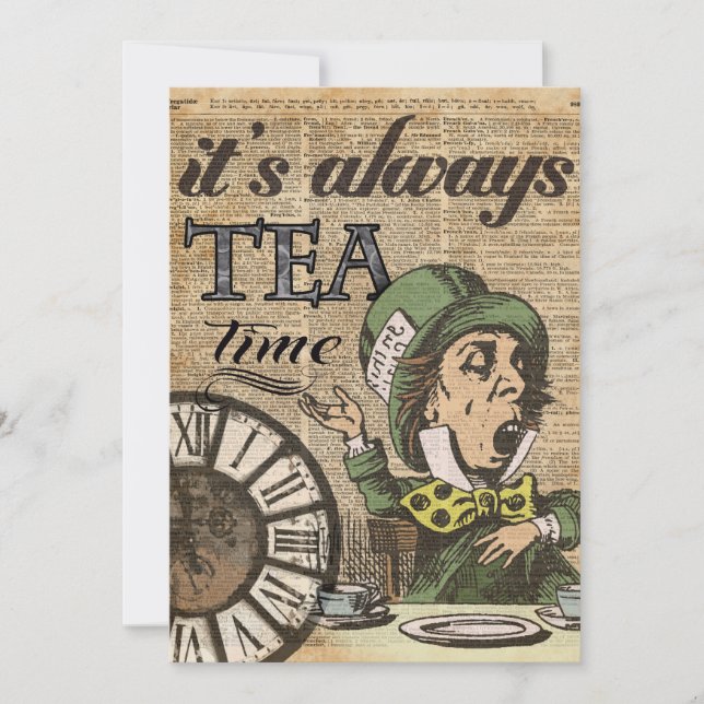 "Siempre es tiempo de té" Mad Hatter Dictionary Ar (Anverso)