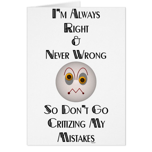 Siempre estoy en lo cierto (Frente)