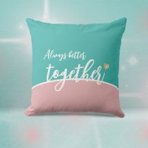 Siempre Mejor Juntos Almohada de Corazón Dorado