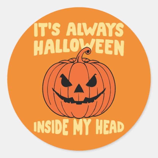 Siempre Pegatina de cabeza de calabaza de Hallowee (Anverso)