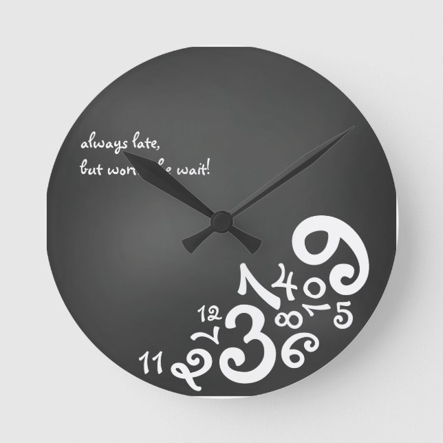 Siempre tarde: reloj de pared circular (Anverso)