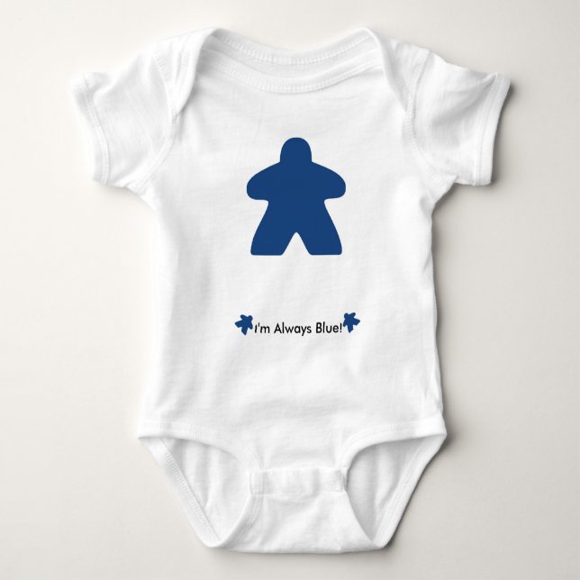 Siempre toco camiseta azul Meeple (Anverso)