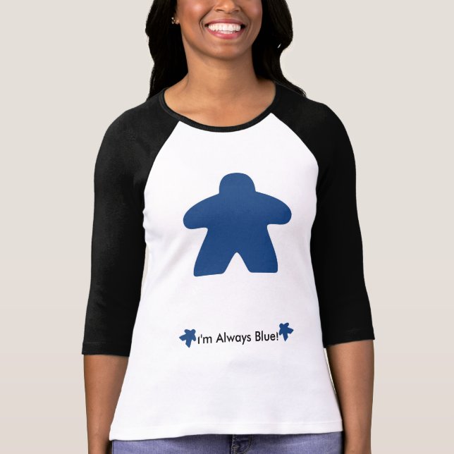 Siempre toco camiseta azul Meeple (Anverso)