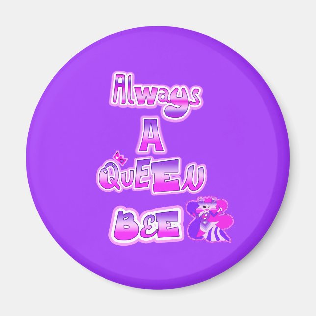 Siempre un imán púrpura de abejas reina (Frente)