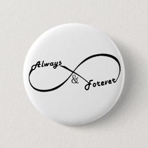 Siempre y para siempre botón de la muestra del