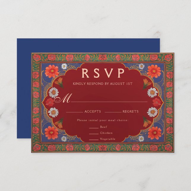 SIENNA I : Tarjeta RSVP de boda (Anverso / Reverso)