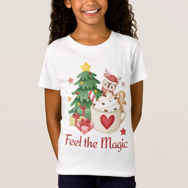 Siente la camiseta de renos de los Navidades mágic (Anverso)
