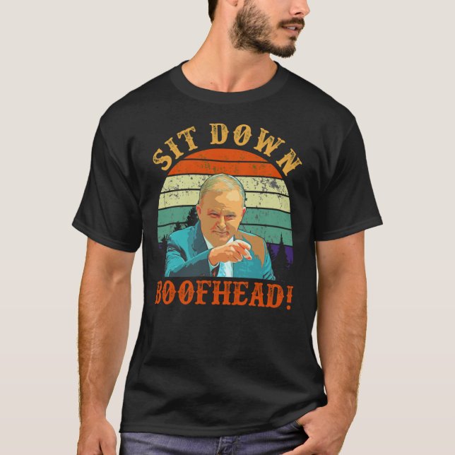 Siéntese con la camiseta de la cabeza de la caja A (Anverso)