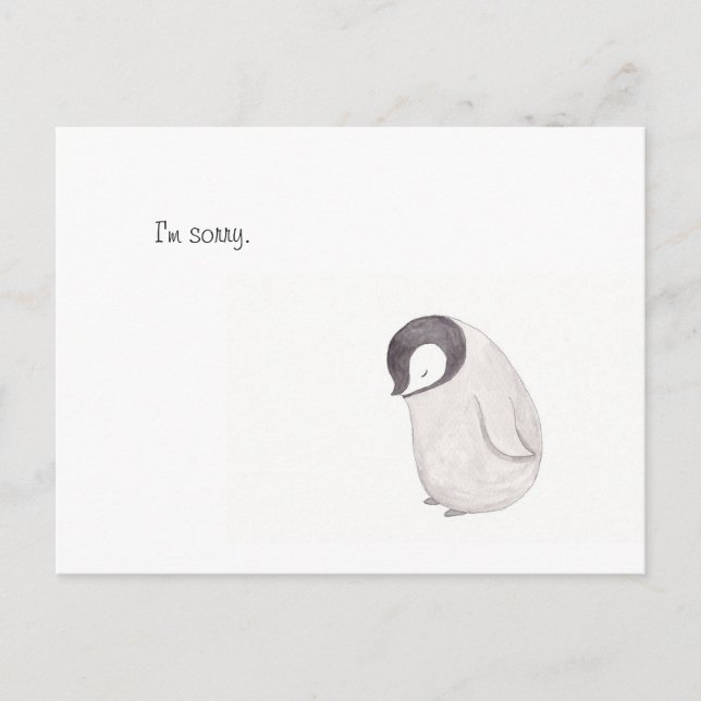 Siento la tarjeta postal de Cute Penguin (Anverso)