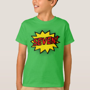 ¡SIETE! 7mo Camiseta del logotipo del super héroe