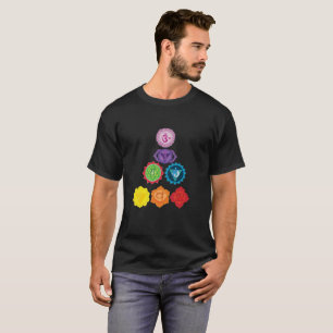 Siete camisetas chakras básicas oscuras, curadores