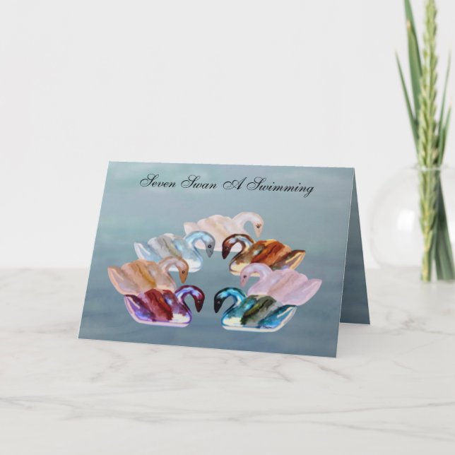 Siete Cisnes A Tarjetas De Baño (Anverso)