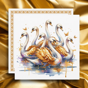 Siete cisnes nadando Los doce días de la Navidad