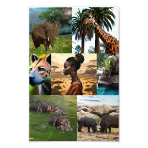 Siete Collages de fotos de inspiración africana,