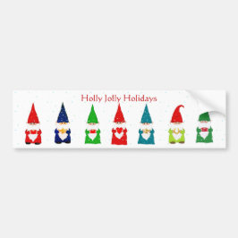 Siete Gnomos de Navidad en Calcomanía Blanca