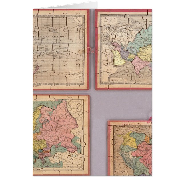 Siete mapas de rompecabezas del mundo (Frente)