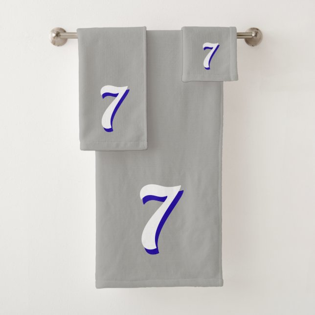 Siete números de la suerte en gris plata (In situ)
