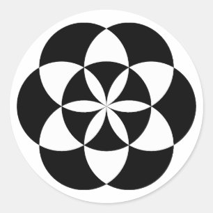 Siete Pegatinas de flores de círculo, BW