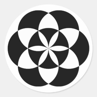 Siete Pegatinas de flores de círculo, BW