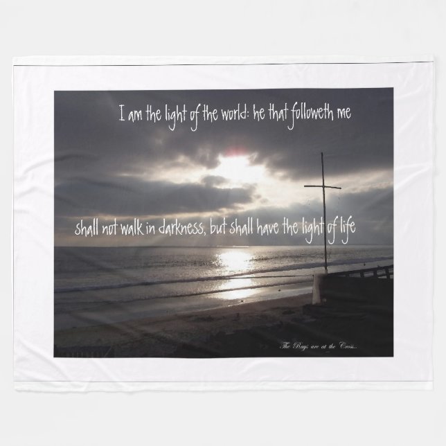 Siga a Jesús, luz del mundo, manta del paño grueso (Frente (Horizontal))