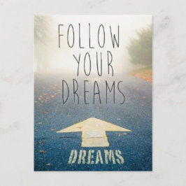 Siga su postal inspiradora de los sueños