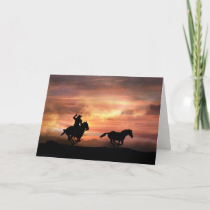 Siga su tarjeta del vaquero del estímulo de los