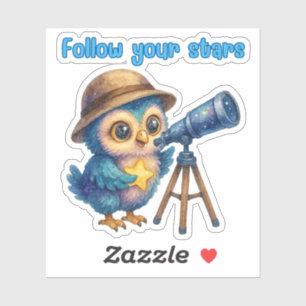 Siga sus estrellas - Pegatina de búho