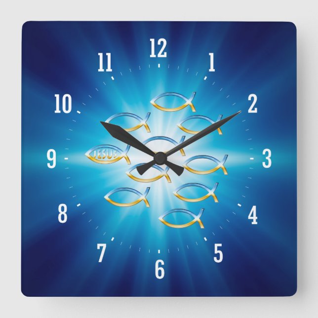 Sígalo - reloj de pared cristiano del símbolo de (Anverso)