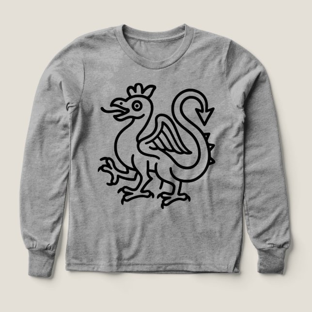 Sigilo de Basilisco Medieval Fantasía Heráldica Mi (Diseño frontal)