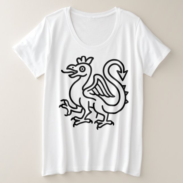 Sigilo de Basilisco Medieval Fantasía Heráldica Mi (Anverso del diseño)