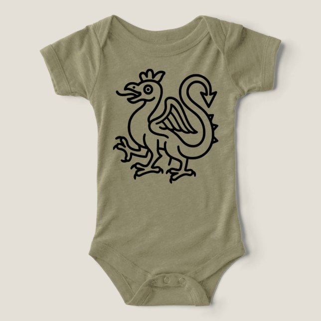Sigilo de Basilisco Medieval Fantasía Heráldica Mi (Diseño delantero )