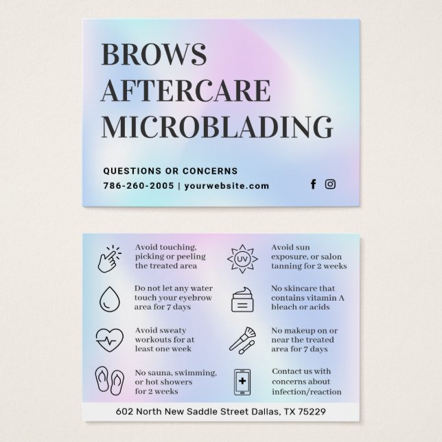 Signature UV Gloss Holographic Brows Aftercare (Anverso y reverso)