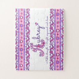 Significado del nombre Aubrey rompecabezas de rosa