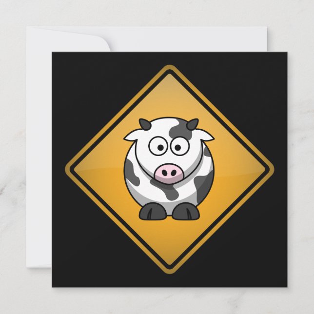Signo de advertencia de vaca personalizado (Anverso)
