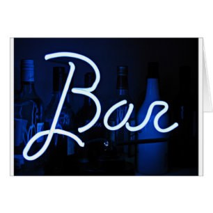 signo de barra , luz de neón azul