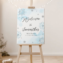 Signo de bienvenida Baby Shower de invierno con co