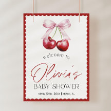 Signo de bienvenida de Baby Shower de cerezo en pr