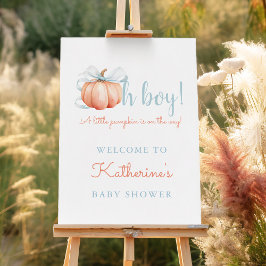 Signo de bienvenida de Baby Shower de la Calabaza 