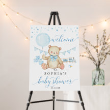 Signo de bienvenida de Baby Shower de Teddy Bear B