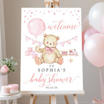 Signo de bienvenida de Baby Shower de Teddy Bear C
