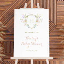 Signo de bienvenida de Baby Shower del Escudo de m