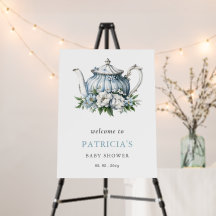Signo de bienvenida de Baby Shower del Fiesta Flor