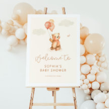 Signo de bienvenida de Baby Shower neutral de espe