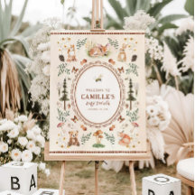 Signo de bienvenida de Baby Shower para animales d