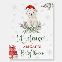 Signo de bienvenida de Baby Shower para el oso pol