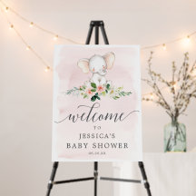 Signo de bienvenida de Baby Shower para Elefantes 